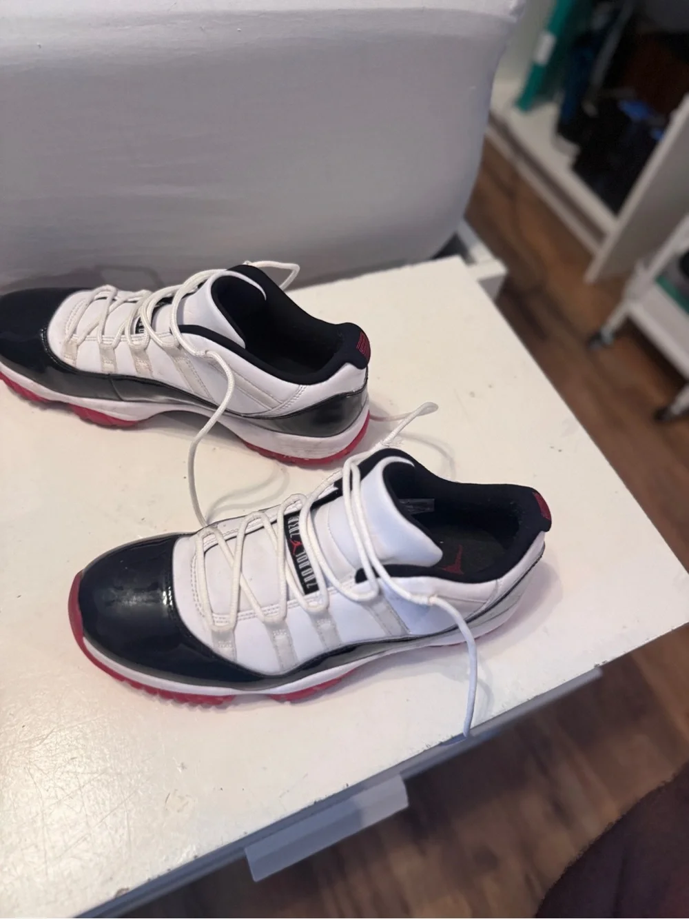 Air Jordan 11 Retro Low 'White Bred' | Men's Size 10.5 | White/Black/Red